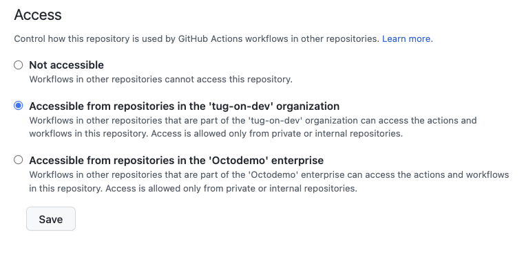 GitHub Actions Access
