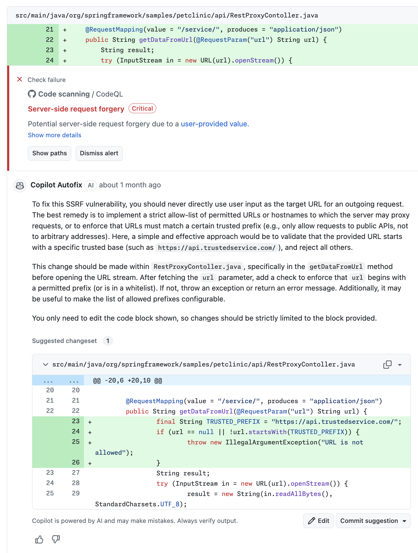 GitHub Copilot Security Integration